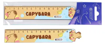 Produktbild von Holzlineal mit Kapibaradesign, 15 cm lang