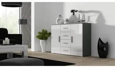 Produktbild von Cama UNI SZ/BI, 2 Tür(en), 2 Regale, Grau, Partikelbord, Grau, Partikelbord