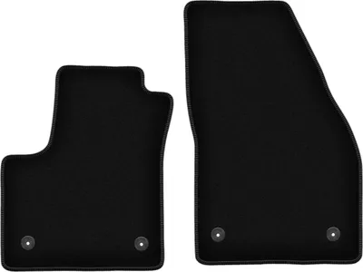 Produktbild von Wielganizator Velours-Autoteppiche vorne – passend für Opel Meriva B (Minivan, Bj. 2010-2017) –  schwarz, passgenau, mit Befestigungen set 2 Stk.