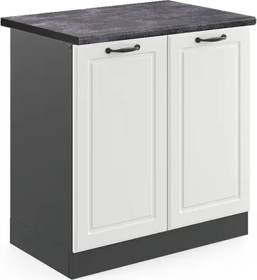 Produktbild von Spülenunterschrank Vicco R-Line Weiß Landhaus 80 cm , AP Anthrazit, Model 46420