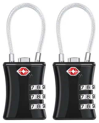 Produktbild von Hangschloss Set, 2 Stück, TSA-kompatibel, 3-stellige Zahlenkombination, für Reisen