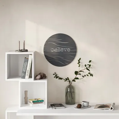 Zdjęcie produktu dla Decortie, dekoracja ścienna metalowa, czarna, 45 x 2 x 45 cm