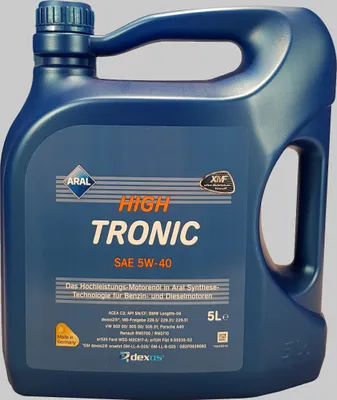 Produktbild von ARAL Motoröl "HighTronic" , SAE 5W-40, Spezifikationen