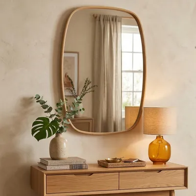 Immagine prodotto di Serrenti - Specchio, 62x88h cm Marrone Rovere, Forma Ovale