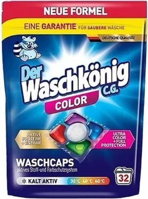 Produktbild von Der Waschkönig Color Gel-Puder Kapseln 32 Stück x 19g