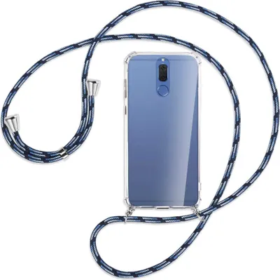 Produktbild von Handykette Backcover-Schutzhülle mit Band (Metall silberfarben) für Huawei Mate 10 Lite / G10 - Blautöne