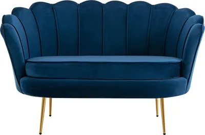 Produktbild von Muschelförmiges 2-Sitzer-Sofa aus dunkelblauem Velours DANDELION von Pascal Morabito
