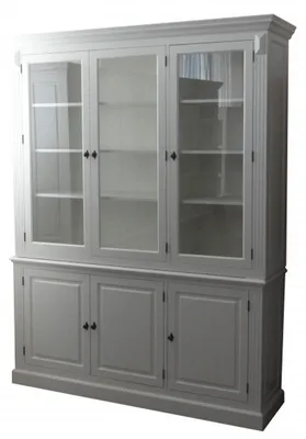 Produktbild von Großer Shabby Chic Landhaus Stil Schrank mit 4 Türen Weiß - Buffetschrank - Schrank Esszimmer