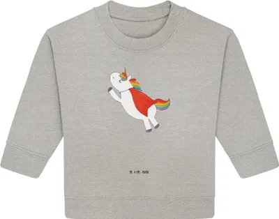 Produktbild von Mr. & Mrs. Panda Organic Baby Pullover Einhorn Geburtstag 24. - 36. Monat - Heather Grey - Geschenk, Held, Bullover, Einhörner, Superheld, Geburtstagsgeschenk, Unicorn