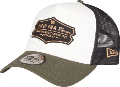 Zdjęcie produktu dla Czapka z daszkiem New Era Adjustable Trucker Cap - RETRO 5-PANEL white / olive