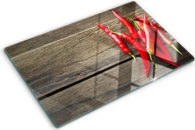 Imagen del producto de Cubierta para placa de cocina – Cubierta para placa de inducción – Placa de vidrio protectora – 80x52 cm – Placas de vidrio protectoras para cocina – Vidrio templado – Chiles