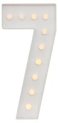 Zdjęcie produktu dla Dekoracja z cyframi LED, zasilana bateryjnie, ciepły biały blask, BIAŁA, 100 cm, 7
