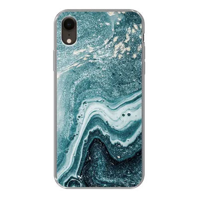 Produktbild von MuchoWow® Handyhülle Schutzhülle Hülle für iPhone XR Naturstein - Glitter - Muster Silikon Softcase Handy Hülle - Schutzdeckel