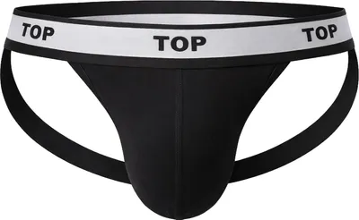 Image de Barcode Berlin - Sous-vêtement Hommes - Jockstrap TOP Black-White - 1x Taille L