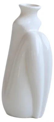 Keramikvasen-Set, 4 Körperformen, Weiß, Glänzend, 20 cm
