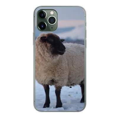 Produktbild von MuchoWow® Handyhülle Schutzhülle Hülle für iPhone 11 Pro Schaf - Schnee - Berg Silikon Softcase Handy Hülle - Handy