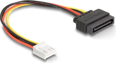 Produktbild von DeLOCK SATA Stromkabel 15 Pin Stecker zu 1 x Floppy 4 Pin Buchse 15 cm, 0,15 m, SATA 15-Pin, Floppy (4-pin), Männlich, Weiblich, Gerade