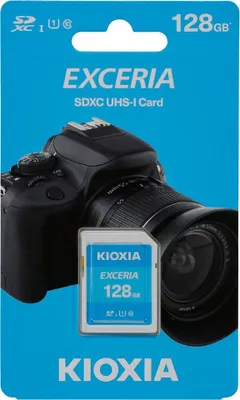 Produktbild von Kioxia Exceria, 128 GB, SDXC, Klasse 10, UHS-I, 100 MB/s, Class 1 (U1)