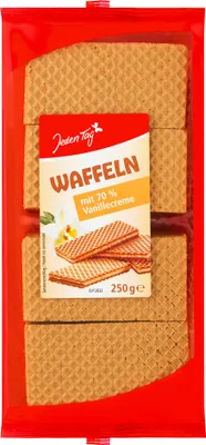 Produktbild von Jeden Tag Vanille-Waffeln 3er Pack (3x250g Packung) + usy Block