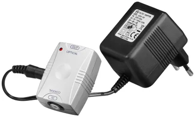 Immagine prodotto di Goobay 11918 Optoconvertitore coassiale, argento - converte un segnale digitale RCA in un segnale digitale ottico Toslink