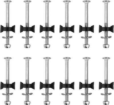 Imagen del producto de Juego de 12 tornillos para trampolines, de forma cuadrada, fabricados en acero galvanizado, resistentes a la corrosión, para uso en exteriores