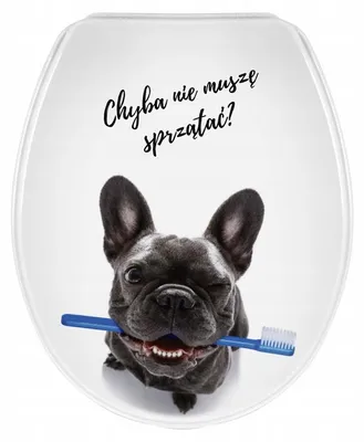 Produktbild von Bisk Iris WC-Sitz mit Hunde-Motiv, weiß, Polypropylen