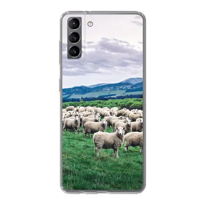 Produktbild von MuchoWow® Handyhülle Schutzhülle Hülle für Samsung Galaxy S21 Plus Schafe - Natur - Gras Silikon Softcase Handy Hülle - Handy-Tasche