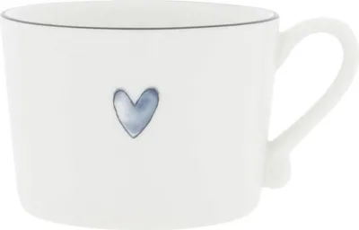 Produktbild von Tasse IRIS BLUE Watercolour Heart Herz 300ml weiß blau Bastion Collections