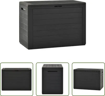 Image de The Living Store coffre de jardin anthracite 78x44x55 cm