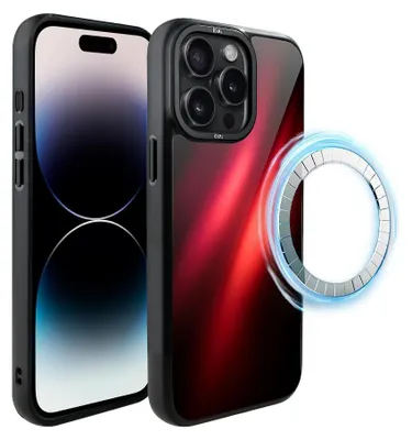 Produktbild von Schutzhülle für das iPhone 14 Pro Max, MagSafe-kompatibel, mattschwarze Seiten, Rote Nebel