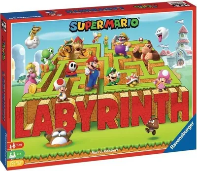 Zdjęcie produktu dla Gra Planszowa Ravensburger Labyrinth SUPER MARIO, Rodzinna Gra Logiczna, Gra w Labirynt, Od 7 lat