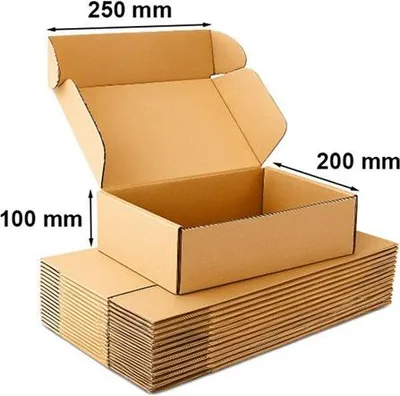 Zdjęcie produktu dla Pudełko FASONOWE 250x200x100 Opakowanie 10 sztuk komplet Gabaryt B