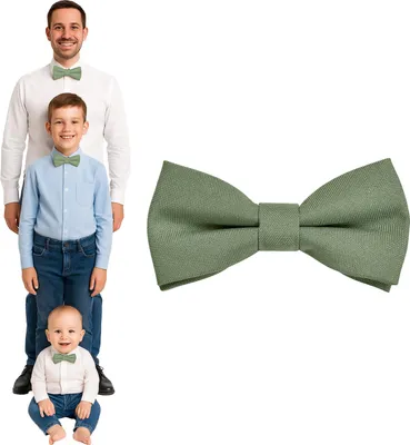 Immagine prodotto di Papillon DonDon da uomo, bambino o neonato, verde lime opaco, già annodato e regolabile in lunghezza, in gabardine di cotone – accessorio festivo per matrimoni, comunioni e cerimonie