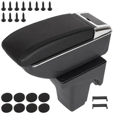 Obrázok produktu pre Ford Focus MK3 2010–2014 – lakťová opierka s odkladacím priestorom, ČIERNA  + montážna sada