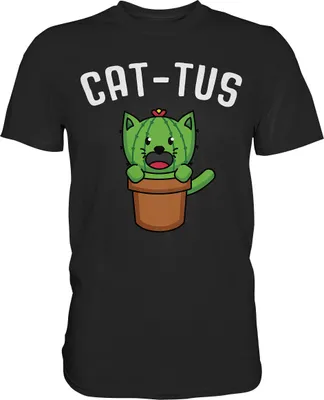 Produktbild von Kaktus Katze T-Shirt – Black / L