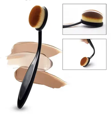 Produktbild von Make-up-Pinsel – Make-up-Pinsel – Schwarz – Oval – Rougepinsel – Foundation-Pinsel – Schwarz – Flexibel – 15 cm – CHPM