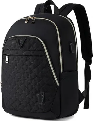 Obrázok produktu pre Uniqoos® Batoh na notebook pre pánov, 17,3 palca, vodeodolný – cestovný a business batoh s oddelenou priehradkou na notebook 15/15,6 palca, čierna farba