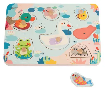 Productafbeelding van Classic World Houten puzzel "Vijver" met geluidseffecten, een educatief speelgoed voor kinderen