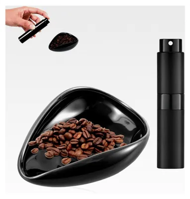 Produktbild von 2 Stück Kaffeebohnen Dosierbecher aus Keramik für Kaffeezubehör (Schwarz)
