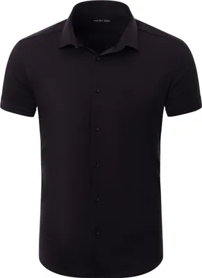 Produktbild von Reslad Hemd Herren Kurzarm Einfarbig RS-7025 Schwarz M