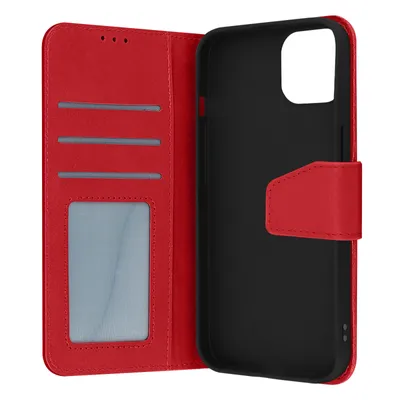 Produktbild von Avizar, Klapphülle aus Rindsleder für Apple iPhone 14, Rot