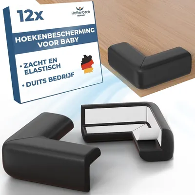 Image de 12 protections d'angle pour bébé - Protections d'angle autocollantes en caoutchouc avec ruban adhésif double face - Protections de bords de table pour les angles