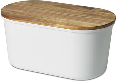 Produktbild von Echtwerk Brotbox "Fresh" Brotkasten, Akazienholz/Melamin, weiß, 37 x 17 x 22 cm