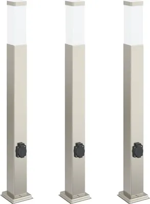 Zdjęcie produktu dla vidaXL Słupek oświetleniowy z wyjściem 3 szt. 80 cm stal nierdzewna IP44