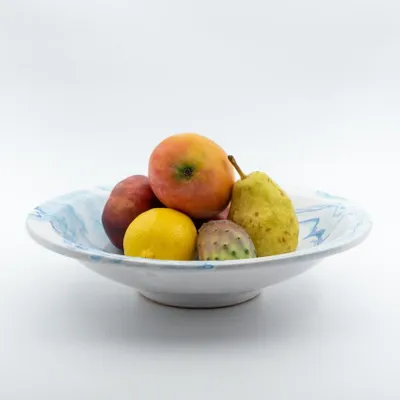 Image de Plat de service Marbré Bleu et Turquoise - D 33 cm