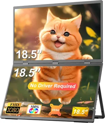 Produktbild von 120Hz Dual Portable Monitor 18,5" Laptop Bildschirm Extender 1920x1080 IPS