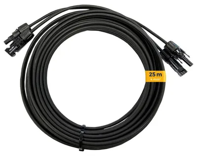 Produktbild von Kleines Kraftwerk Solarkabel Verlängerung 4mm² – 25 m (Paar), MC4 beidseitig montiert – 0% MwSt – PV Kabel für Solarpanel & Balkonkraftwerk, KI-generiertes Bild