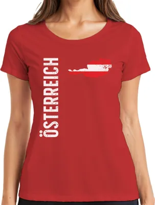 Produktbild von Österreich Fussball Fan Weltmeisterschaft Europameisterschaft WM Damen T-Shirt, Rot, L
