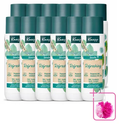 Imagen del producto de 12 unidades de gel de ducha Kneipp, refrescante, con menta y eucalipto, 200 ml, pack ahorro