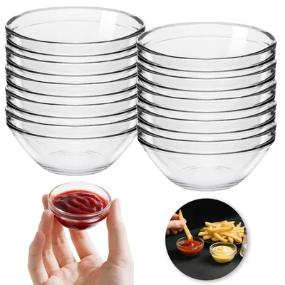 10 kleine Glasschalen Ø6cm 45ml für Saucen & Dips